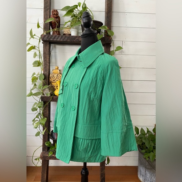 JohnPaulRichard: Rain & Wind Green Pea Coat Jacket Women’s Large - Picture 11 of 17